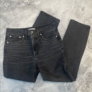 Madewell The Perfect Vintage Straight Black Denim Jeans